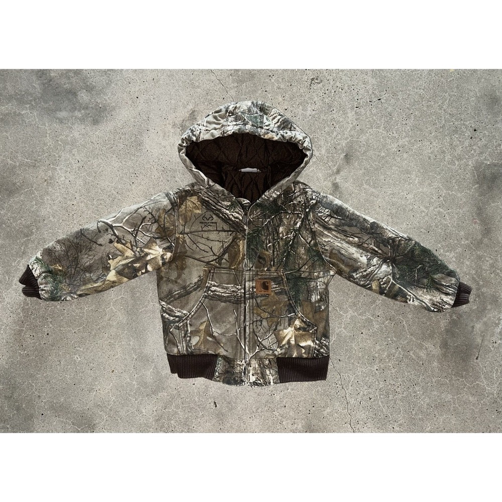 Vintage Carhartt Real Tree Kids Hunting Jacket Coat Size Youth XXS 4-5